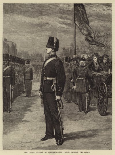 Le Prince Impérial à Woolwich, le Prince entraînant les Cadets - Joseph Nash